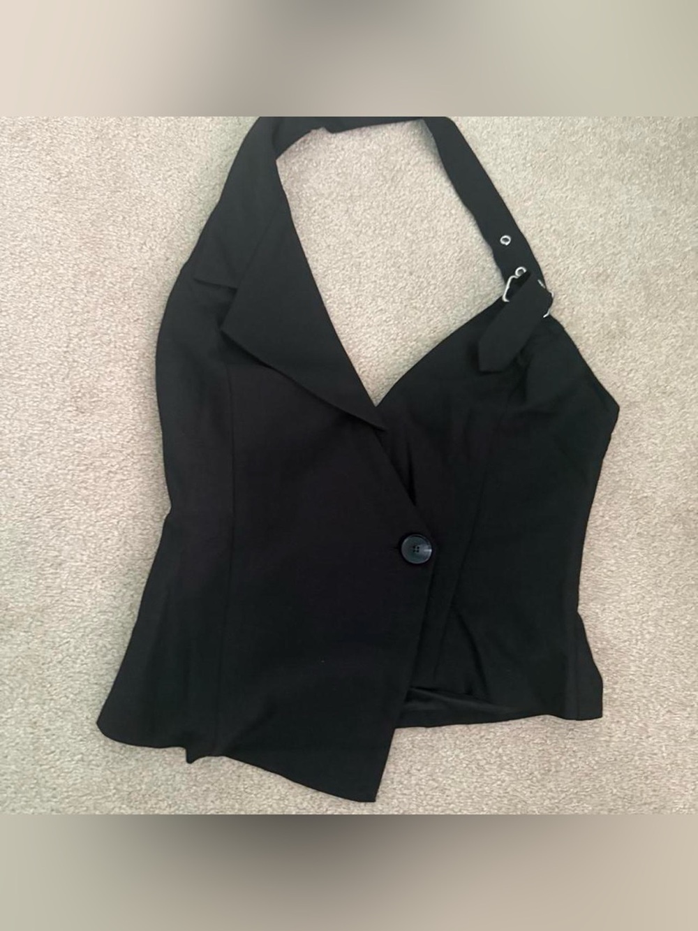 🖤 Princess Polly Black Blazer Halter Top – Size US 2